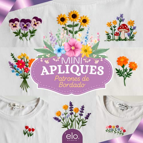 Bordá Apliques Florales - 25 Patrones EXTRA